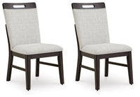 Neymorton - Dining Upholstered Side Chair (Set of 2) - Light Gray / Brown