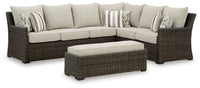 Brook Ranch - Sofa Sectional, Bench With Cushion (Set of 3) - Brown
