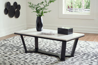 Fostead - Rectangular Cocktail Table - White / Espresso