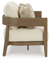 Serene Bay - Loveseat With Cushion - Dark Brown / White