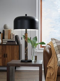 Alanbert - Metal Table Lamp - Brown / Black