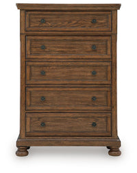 Zackaryn - Five Drawer Chest - Warm Brown
