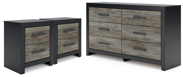 Broachmyn - 3 Pc. - Dresser And 2 Nightstands - Black / Gray - Schleider Furniture & Mattress Company 