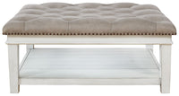 Kanwyn - Uph Ottoman Cocktail Table - Whitewash