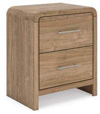 Gramburg - Two Drawer Night Stand - Warm Natural Brown