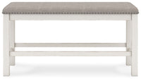 Robbinsdale - Dbl Counter Height Upholstered Dining Bench - Antique White