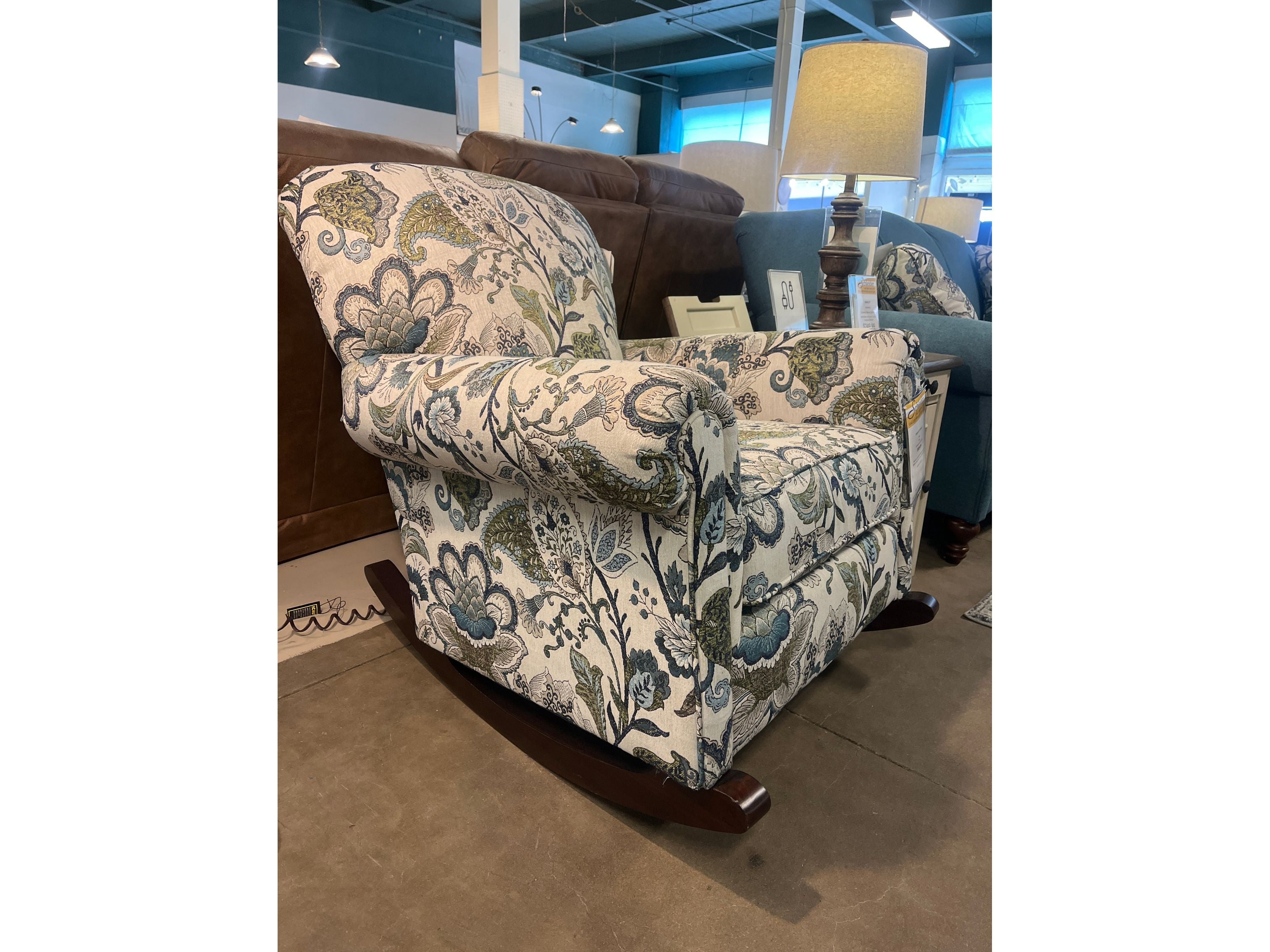 Eliza Rocking Chair - Chesterfield Danube (blue and green) 630-98-FK-C