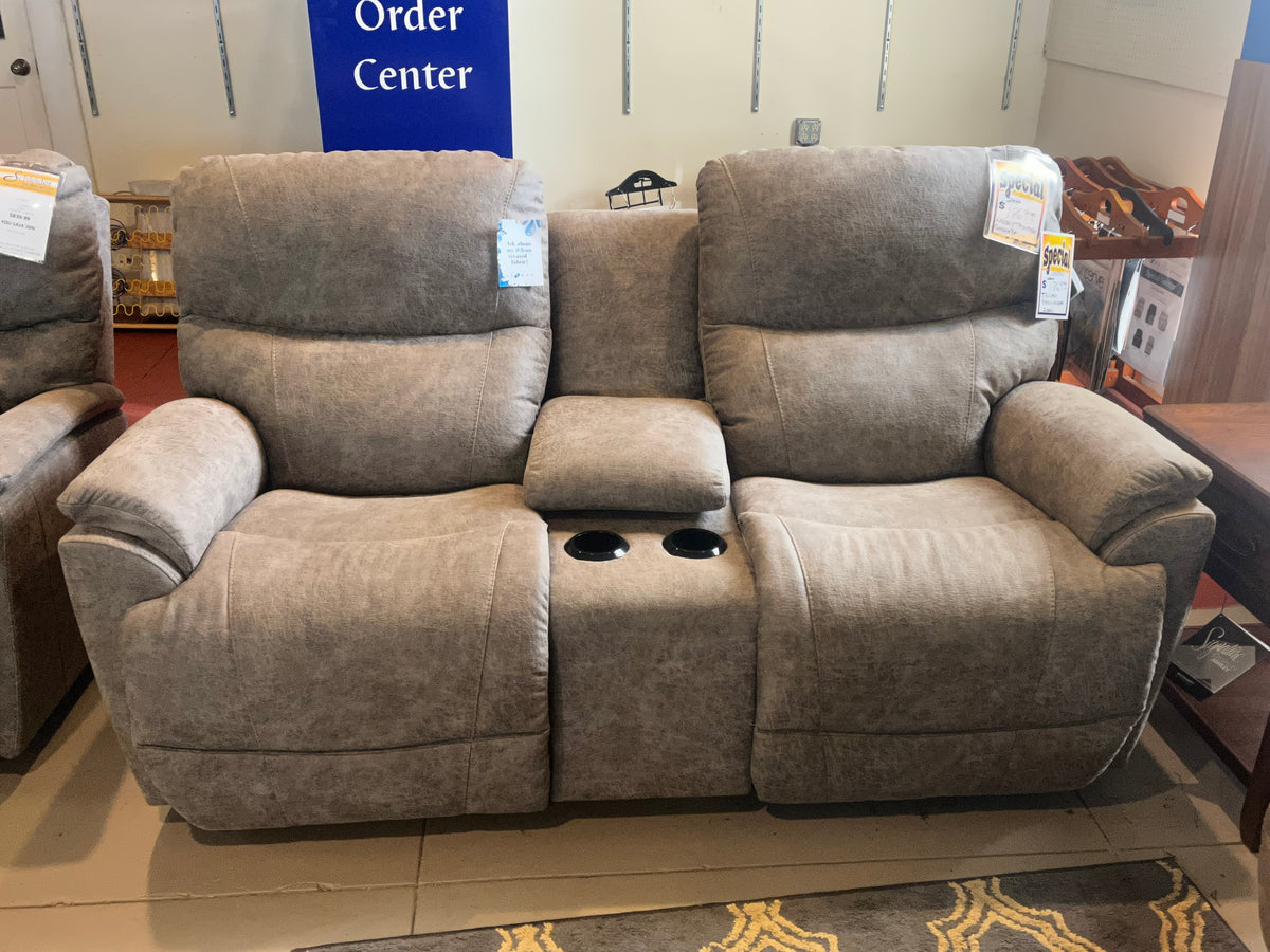 Trouper Reclining Loveseat with Console - Sable