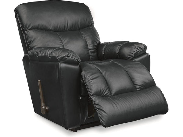 Morrison Leather Reclina-Rocker Recliner - Navy - Schleider Furniture & Mattress Company 