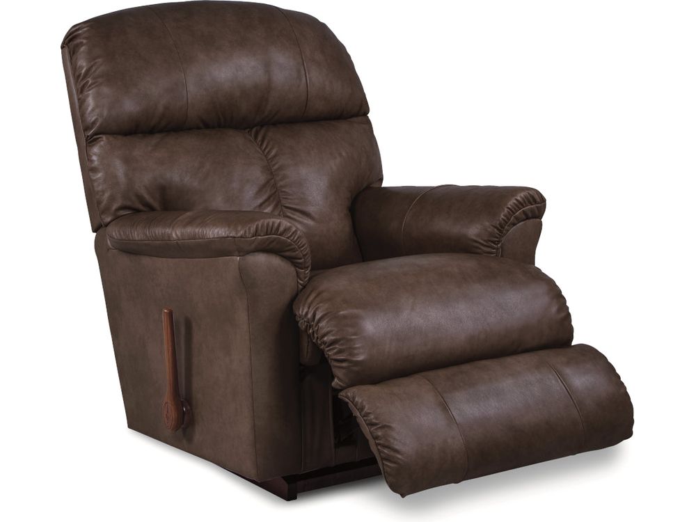 Reed Leather Rocking Recliner - Walnut 010704-LB164677 - Schleider Furniture & Mattress Company 