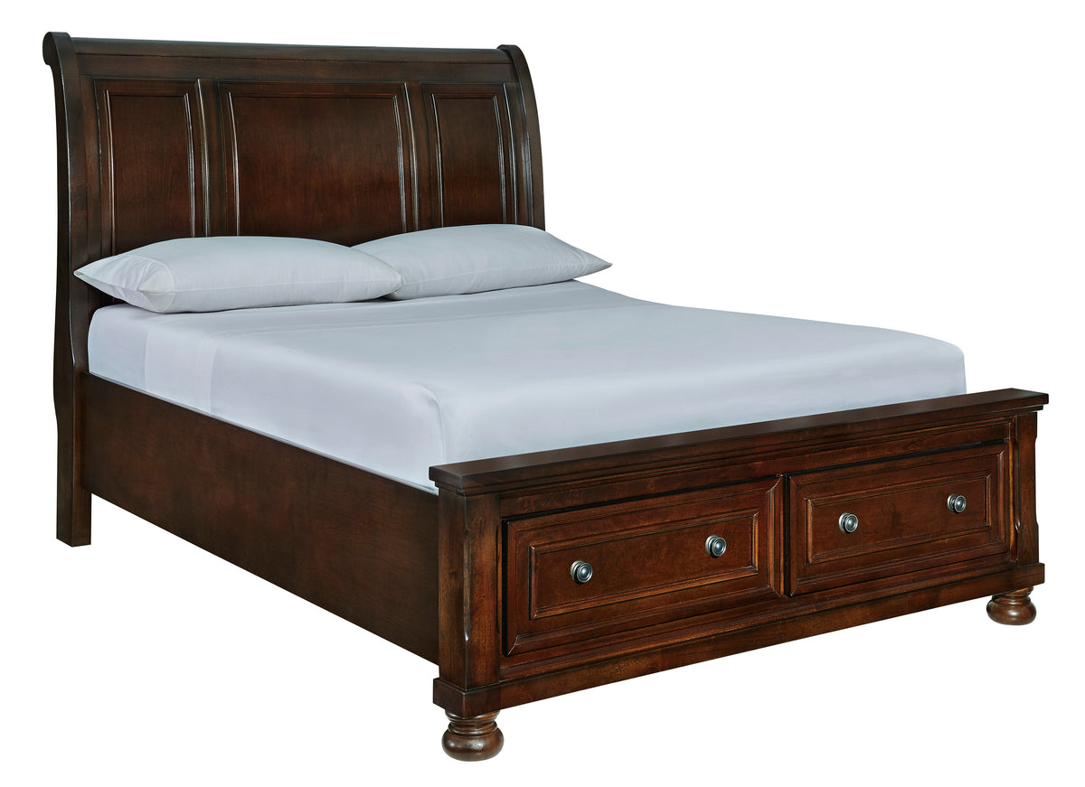 Porter Sleigh Bed with Storage, King