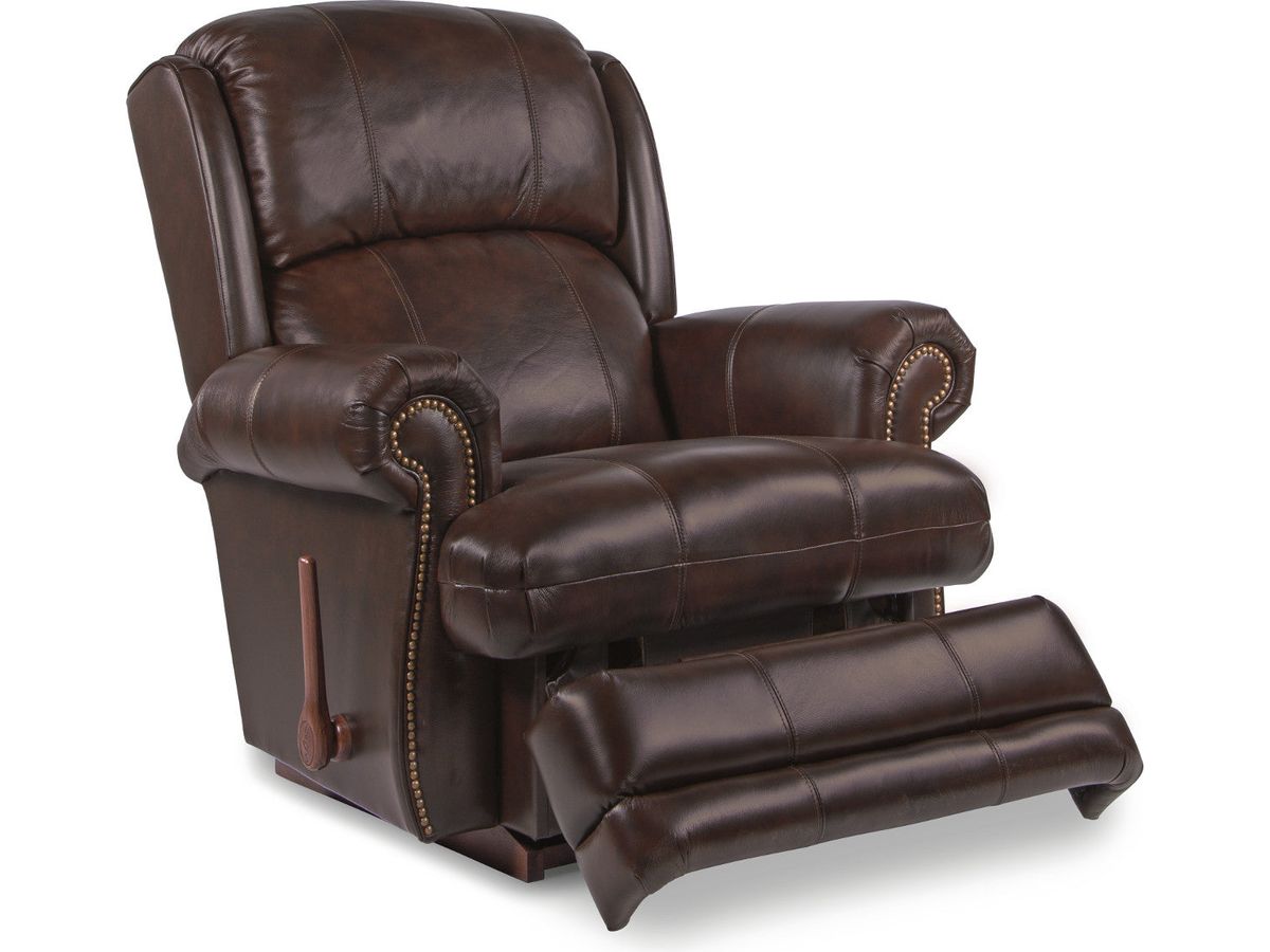 Kirkwood Leather Reclina Rocker Recliner Schleider Furniture Mattress Company