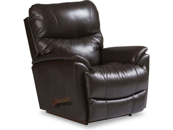Trouper Leather Reclina-Rocker Recliner - Walnut - Schleider Furniture & Mattress Company 