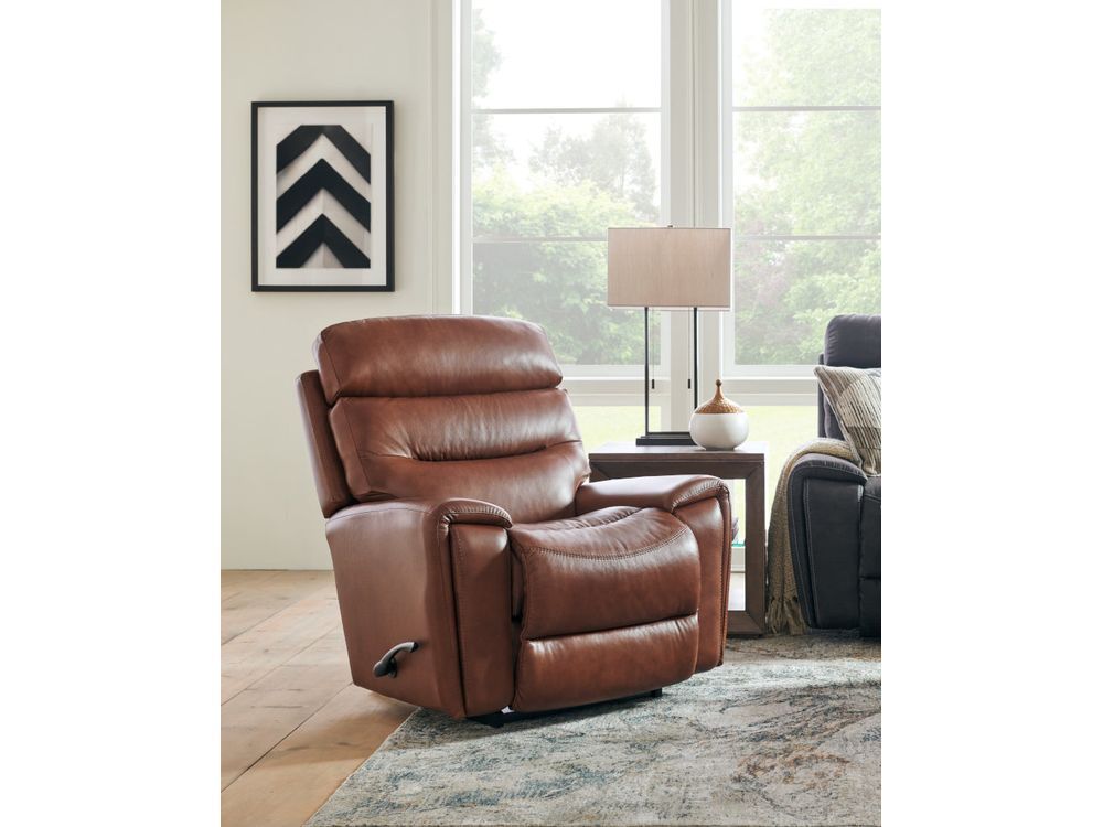 Soren Leather Rocking Recliner - Burnt Orange